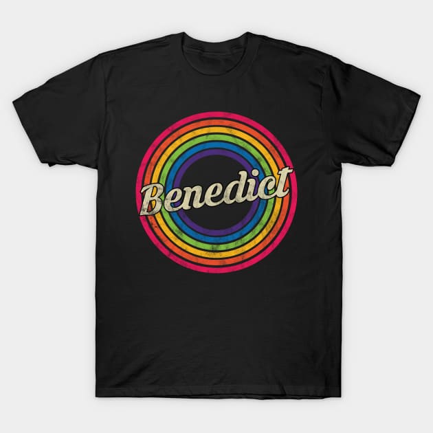 Benedict - Retro Rainbow Faded-Style T-Shirt by MaydenArt